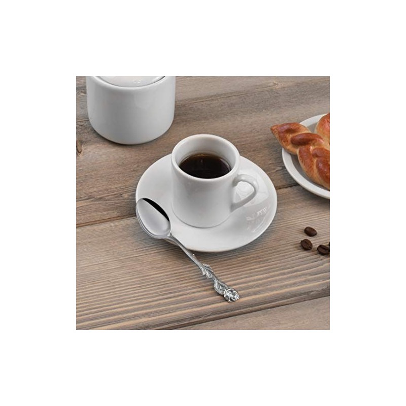 Fino Demi Spoon, Stainless Steel, Rose Design, For Everyday Coffee,