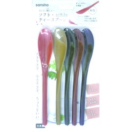 Endo Sansho Soft Tea Spoons for Your Mouth, Japanese Color, Set of 5, 6.5 inches (16.5 cm)