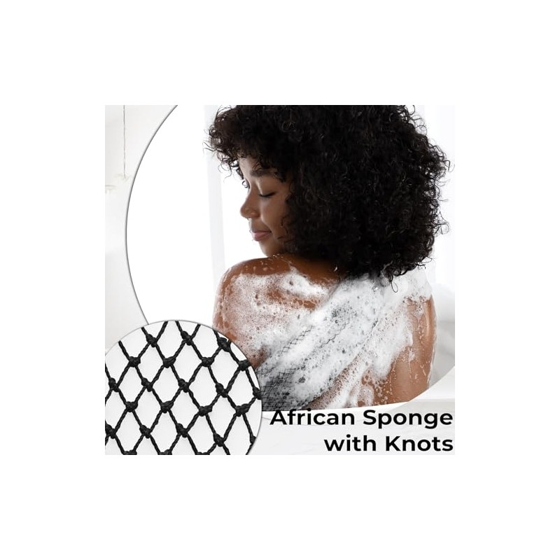 Minisentials Esponja Africana Auténtica Nudos Exfoliante Baño Tipo Lufa Afro