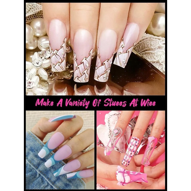 Kalolary Coffin Dual Nail Forms for Poly Extension Gel, 120