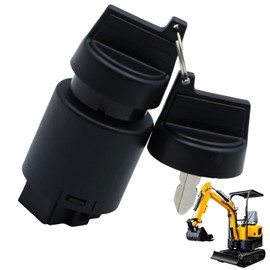 Hxszk AGT Mini Excavator Parts Ignition Starter Switch for Cape Generator 6500 6700 427 186F & AGT-5K/7X Mini Excavators - Heavy-Duty Replacement Switch, Black Construction Equipment Accessory 1 PCS