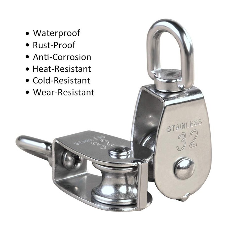E-TING M32 Single Pulley Block, 250KG/551Lbs Heavy Duty Swivel Lifting