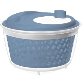 Rotho 1722406161 Fresh Salad Spinner Plastic (PP) BPA-Free, Blue/Transparent, 4.5 L (25.0 x 25.0 x 16.5 cm)