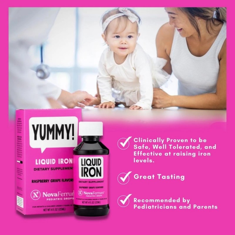NovaFerrum Yummy | Pediatric Drops Liquid Iron Supplement for Infants