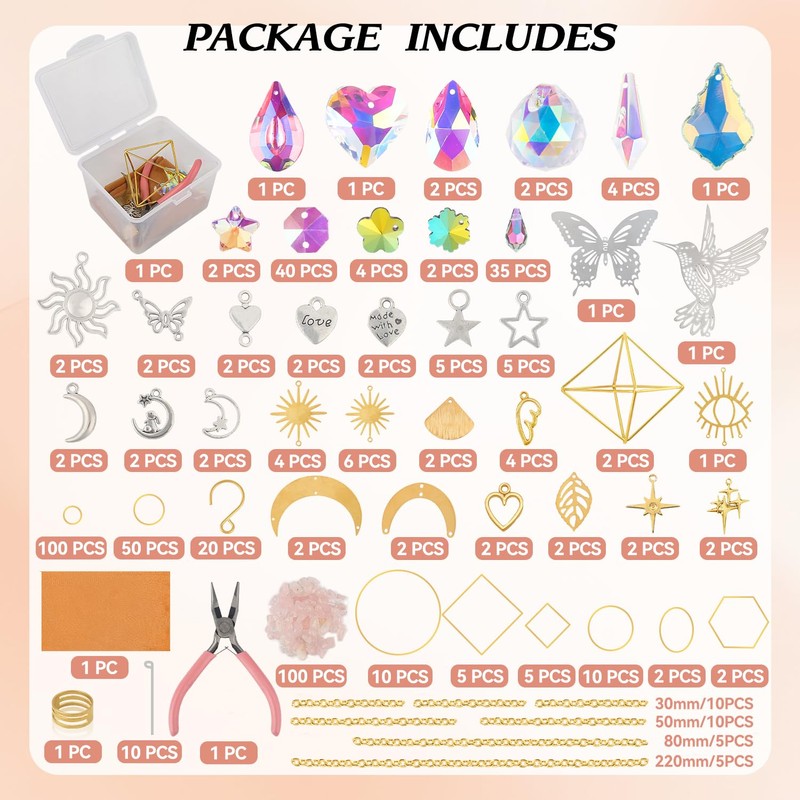 Ecoofor 500 Pcs DIY Suncatchers Kits for Adults, Crystal Sun