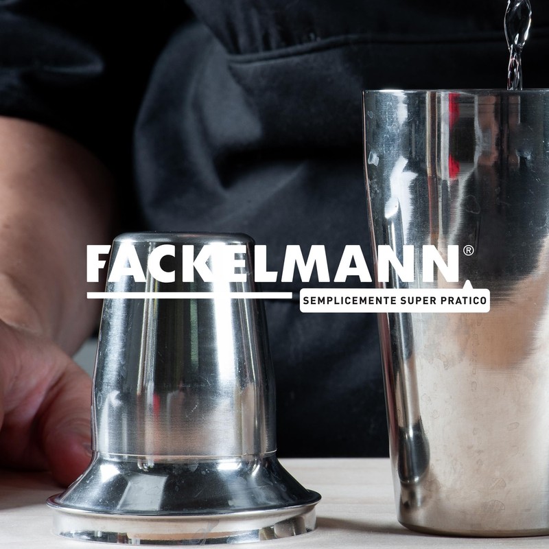 Fackelmann Miscelatore Shaker in Acciaio Inossidabile, Argento, Capacità 400ml