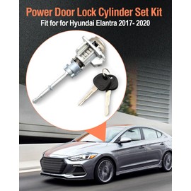 Quaneguzy Front Door Lock Cylinder Set Kit with 2 Keys Fit for Hyundai Elantra 2017 2018 2019 2020 Left Side Door Lock Cylinder Set Tumbler Driver Side Replace 81970-F0000