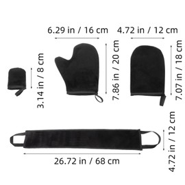 Baluue Oiled Tanning Mitts Lotion Applicator Glove Set Back Tanning Tool Soft and Gentle Black