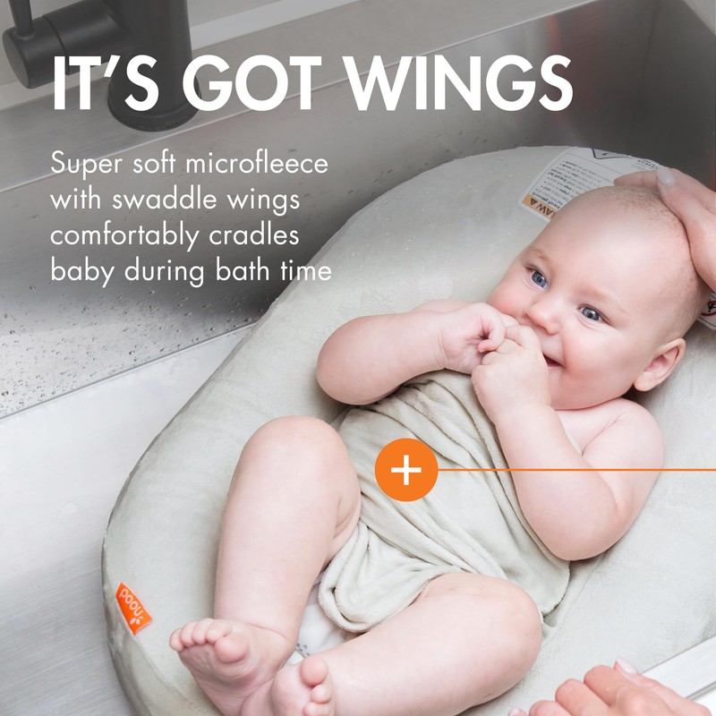 Boon Puff+ Inflatable Baby Bather - Infant Bathtub Includes Microfleece