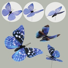 ConetoRosa Butterfly Wall Decor 12PCS 2Sizes, 3D Butterfly Decor Fake Butterfly Wall Butterfly Decorations for Home Room Bedroom Nursery Decor, 3D butterflies for Wedding Christmas Brithday (Blue)