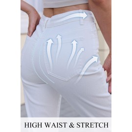 PEIHOT Bell Bottoms Jeans for Women Trendy High Waist Ripped Bootcut Jeans Stretchy Wide Leg Denim Flare Pants 90s Outfit