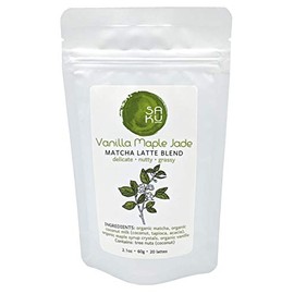 BE SAKU Té SAKU, mezcla de matcha latte con vainilla, arce y jade, latte súper alimenticio, bolsa de 59 g                                             