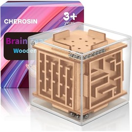 Fidget Puzzle Cube for Kids and Adults - 6-Sided Wooden Puzzle Game Fidget Toy for Anxiety Relief - Handheld Maze Cube for Travel - 3D Brain Teaser Magic Cube for ADHD Autism Kids & Teenage