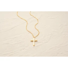 Collar Vowstone Cruz Mujer Dije Cadena Oro 18k Elegante