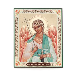 NKlaus Guardian Angel Wooden Icon 10 x 12 cm Christian Orthodox Religious Blessing 13912