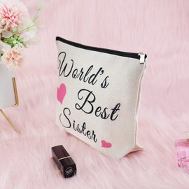 Sister Gifts from Sister Makeup Bag Birthday Gifts for Her Friends Sister Graduation Gift for Best Friend Sister Birthday Gift Cosmetic Bag Wedding Gift for Sister Christmas Friends Gifts Makeup Pouch