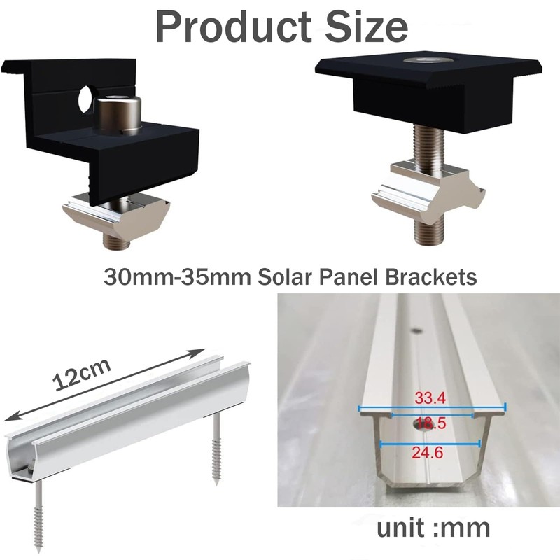 Cokritsm Solar Panel Brackets Holder Kit 30mm/35mm Universal Z-Bracket Holder