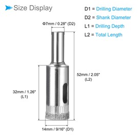 CoCud Diamond Hole Saws Drill Bits, 14mm / 9/16" Drilling Diameter, Nickel Plated Carbon Steel Drill Bit - (Applications: for Glass Ceramic Tiles Marble Stone), 10-Pieces