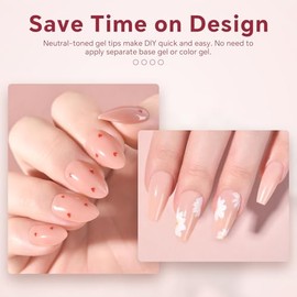 150 Uñas Postizas De Gel Con Punta Francesa, Color Piel, 15 Tamaños, 5 Colores, Para Manicura Casera, Regalo Para Mamá O Para Tu Pareja (Color Puro: A