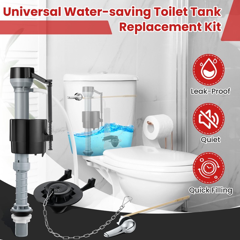 Saillong Universal Toilet Tank Replacement Kit, Include Toilet Fill Valve,