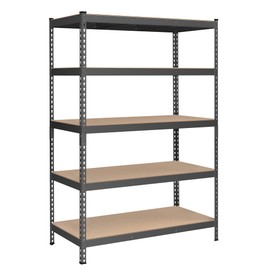 SONGMICS 5-Tier Storage Shelves, Garage Storage, Boltless Assembly, Adjustable Shelving Unit, 23.6 x 47.2 x 70.9 Inches, Load 1929 lb, for Shed Warehouse Basement Kitchen, Gray UGLR600G01