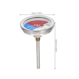 SUPVOX 300degree Stainless Steel Barbecue Thermometer Accurate Bimetallic BBQ Temperature Gauge Cooking Thermometer for Grilling and Oven Use Display for Outdoor Cooking