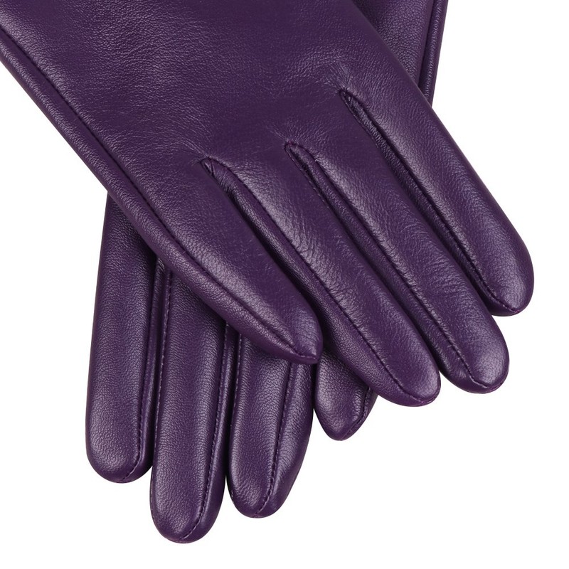 Nappaglo Nappa Leather Gloves Warm Lining Winter Button Decoration Imported