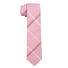 DonDon Herren Krawatte 6 cm gestreift Baumwolle pastell-rosa