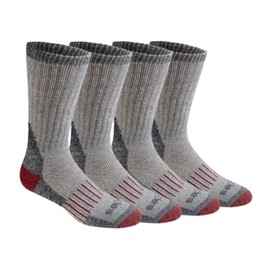 Dickies Men's Heavy Weight Wool Blend Thermal Crew Socks, (2, Black (4 Pairs), Large