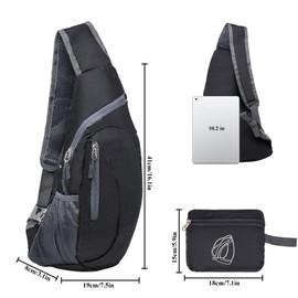 Long Keeper Small Sling Bag Foldable Crossbody Backpack for Men Women, Lightweight Chest bag Packable Sling Backpack Shoulder Bag for Travel Dog Walking Sports