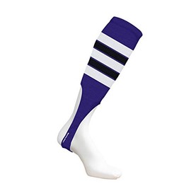 MCSports Baseball Stirrups 8" Purple with White, Black and Purple Stripes