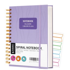 Yoment Subject Spiral Notebook 6 x 8 College Ruled Bound Journal Notebooks for Work 100 GSM Thick Paper Notebooks for Note Taking School Office Supplies, Purple