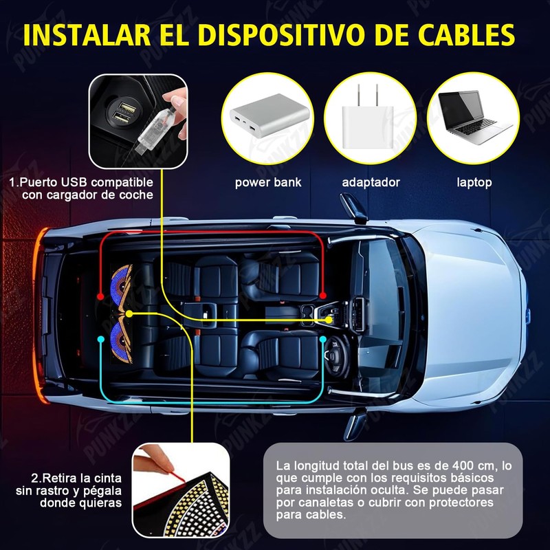 PUNKZZ 1 par de Luces LED de Ojos de Diablo