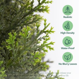 1 Pack 5ft Artificial Cedar Topiary Trees 48in UV Rated Potted Fake Cypress Trees Fake Cypress Pine Tree Heavy Duty Fake Plants Tree Artificial Shrubs Outdoor Indoor Decor