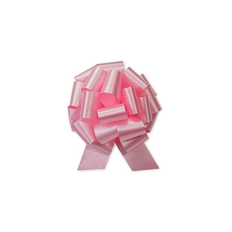 5.5 Inch Pink Flora Satin Pull Bow - 20 Loops