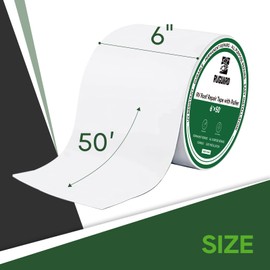 RVGUARD 6" x 50ft RV Roof Sealant Tape White, UV Resistant & Weatherproof Roofing Tape with Roller for RV Camper Trailer Boat Roof Repair Window Sealing