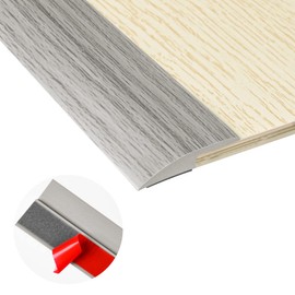 10Ft Carpet Floor Transition Strip, Self Adhesive Floor Edging Trim Strip, PVC Threshold Cover for Doorway, Floor Divider Strip Suitable for Threshold Height Less Than 5 mm - Gray Wood Grain