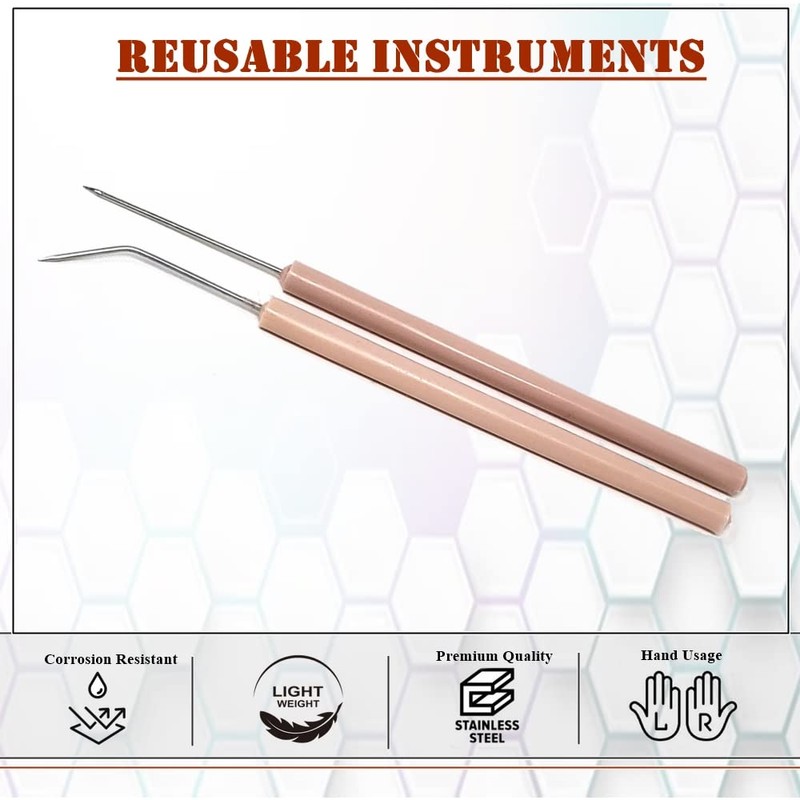Lab Dissecting Teasing Needles with Plastic Handles for Dissection Multipurpose