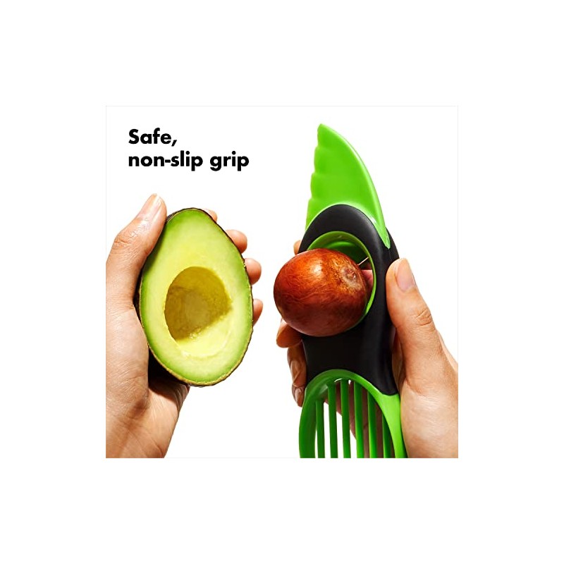 OXO Good Grips Rebanadora de aguacate 3 en 1, verde
