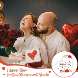 HONMOK I Love You Gifts for Her, Romantic Valentines Gifts for Girlfriend, I Love You to the Moon & Back, Heart Piece Acrylic Plaque for Birthday Wedding Anniversary Love Presents