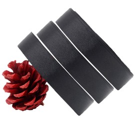 Schwarzes Satinband, 3 Rollen dickes Seidensatinband für Geschenkverpackungen, Valentinstagsgeschenkband für Geburtstag, Party, Hochzeit, Weihnachten, Basteldekorationen (10 mm x 22 m)