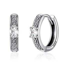 Palpitate Celtic Knot Earrings for Women Sterling Silver Irish Small Huggie Hoop Earrings Womens Men Unisex Jewelry Irish Gifts