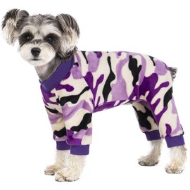 Dog Pajamas for Small Dogs, Camo Winter Dog Onesie, Warm Velvet Puppy Jumpsuit, Doggies Bodysuits, Girl Boy Dog Winter Clothes for Chihuahua, Yorkie, Teacup, Schnauzer, Cold Weather Dog Apparel