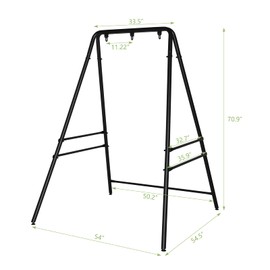 Hammock Chair Stand,Metal Swing Stand Frame,Heavy-Duty Steel Hammock Stand,Multi-Use Swing Stand for Outdoor Indoor,Porch, Backyard,Hammock Chair not Include (Black)