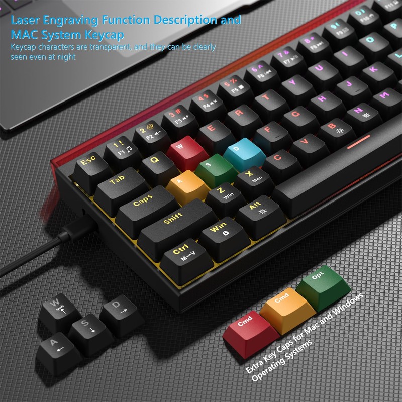 Womier 60% Keyboard Gaming with Light Box, Wired Mechanical Keyboard