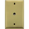 Polished Brass 1 Gang Cable TV Wall Plate with 3/8" Diameter Center Hole