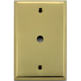 Polished Brass 1 Gang Cable TV Wall Plate with 3/8" Diameter Center Hole