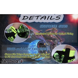 Fast passion Skeleton-Paw Motorcycle Gloves for Men&Women,Cycling Glove Breathable Dirtbike Glove for ATV MTB Motocross Racing (Green02, L)