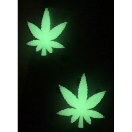 Glow In The Dark Hemp Leaf Charms For Crocs, 420, Novelty, 2 Pack