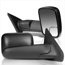 [Pair] Manual Telescopic Tow Towing Mirrors Side Mirrors Compatible with 02-09 Dodge Ram 1500-3500,Black